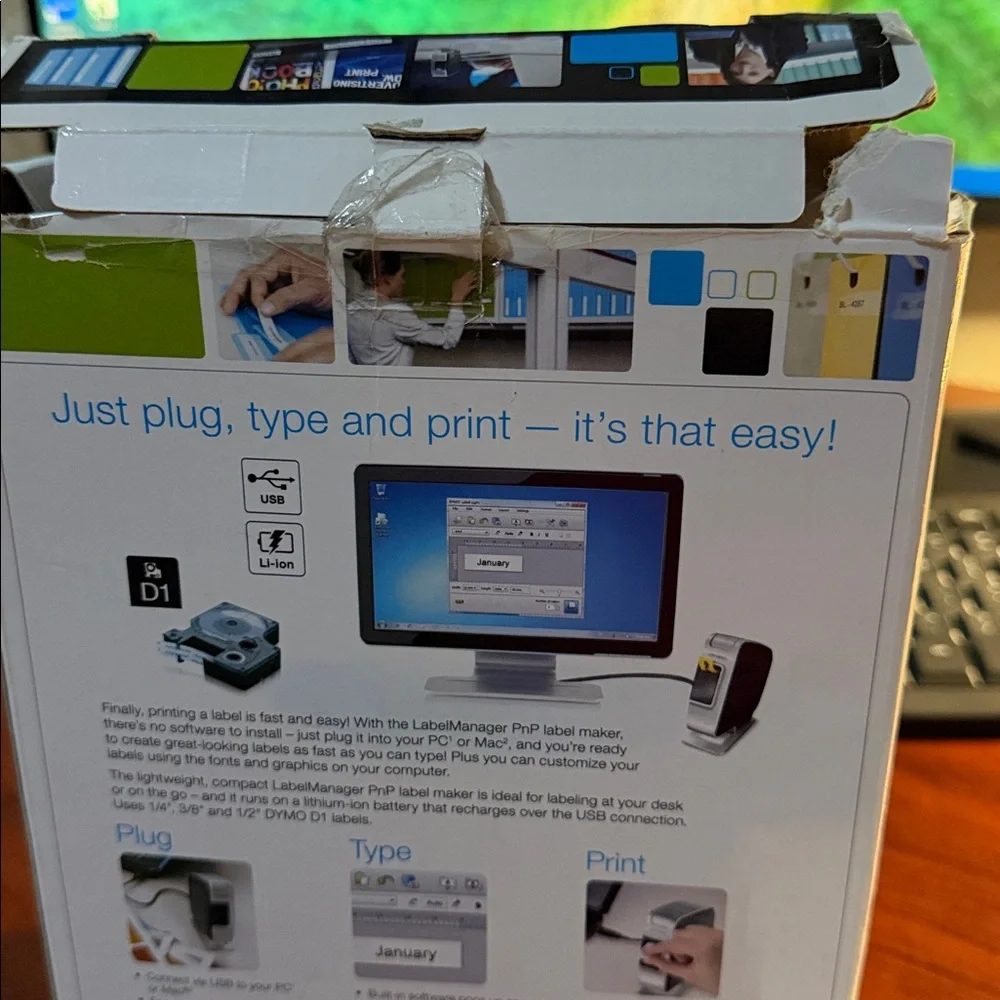 Dymo Plug and Play Label Maker - Black and Silver